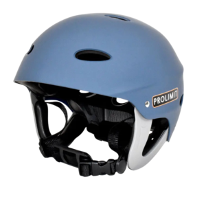 blue Prolimit Watersports Helmet with orange accents, featuring Majan Ospreys branding, priced at 20 OMR.